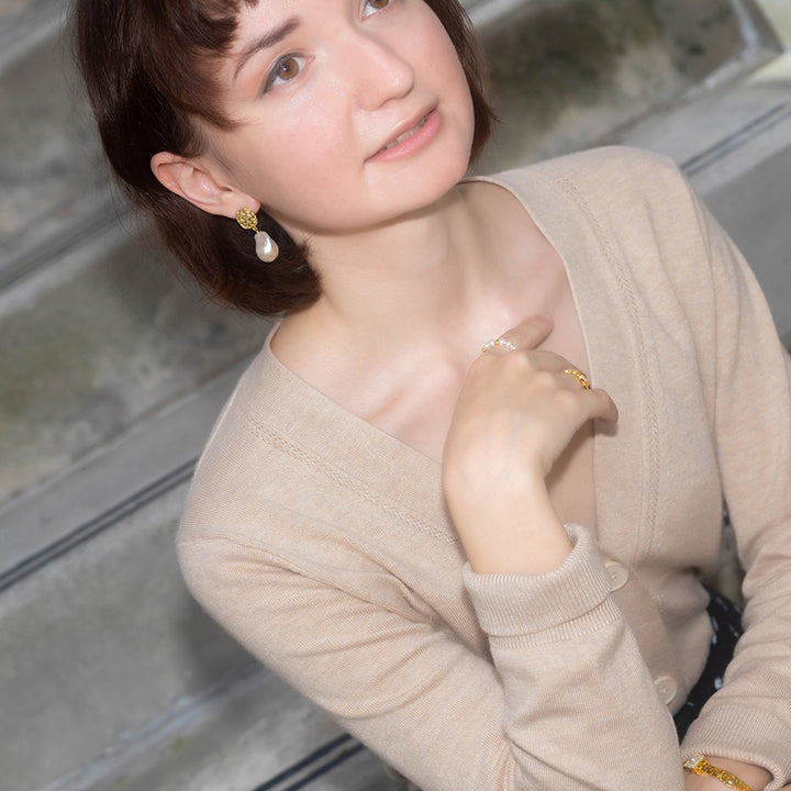 Elegant Baroque Pearl Earrings WE00416 - PEARLY LUSTRE