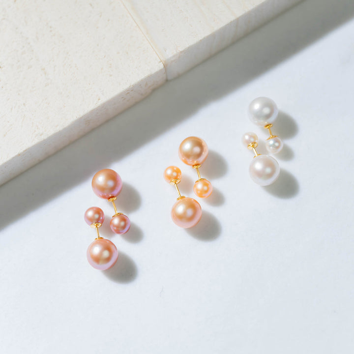 Interchangeable Freshwater Purple Pearl Earrings WE00424 | Possibilities - PEARLY LUSTRE