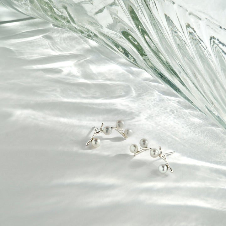 Elegant Freshwater Pearl Earrings WE00429 | GARDENS - PEARLY LUSTRE