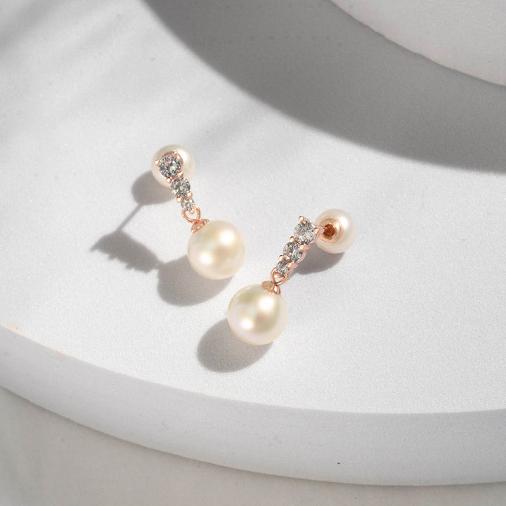 Elegant Freshwater Pearl Earrings WE00442 - PEARLY LUSTRE