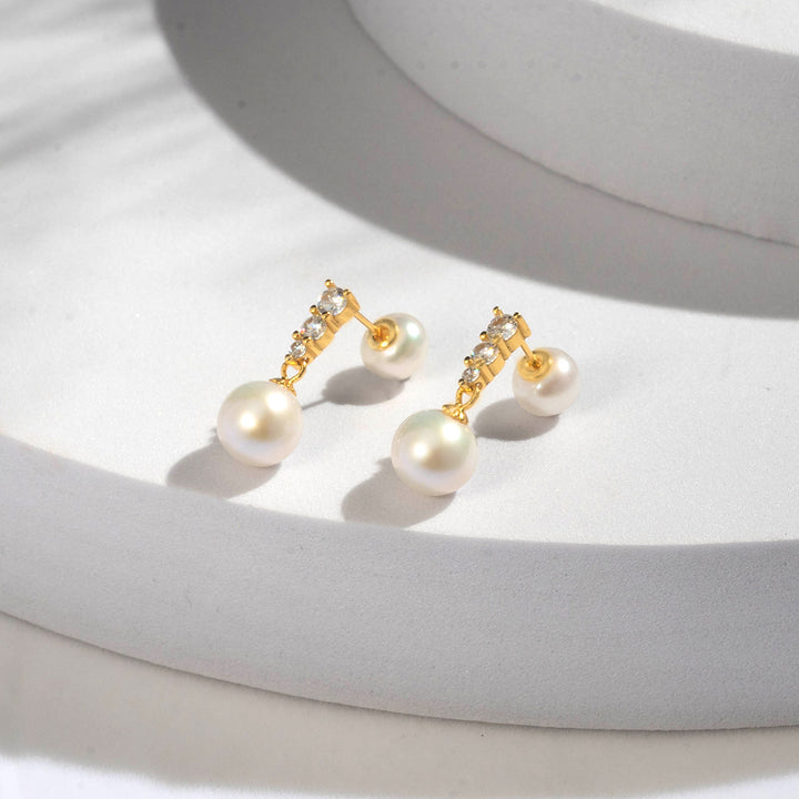 Elegant Freshwater Pearl Earrings WE00443 - PEARLY LUSTRE