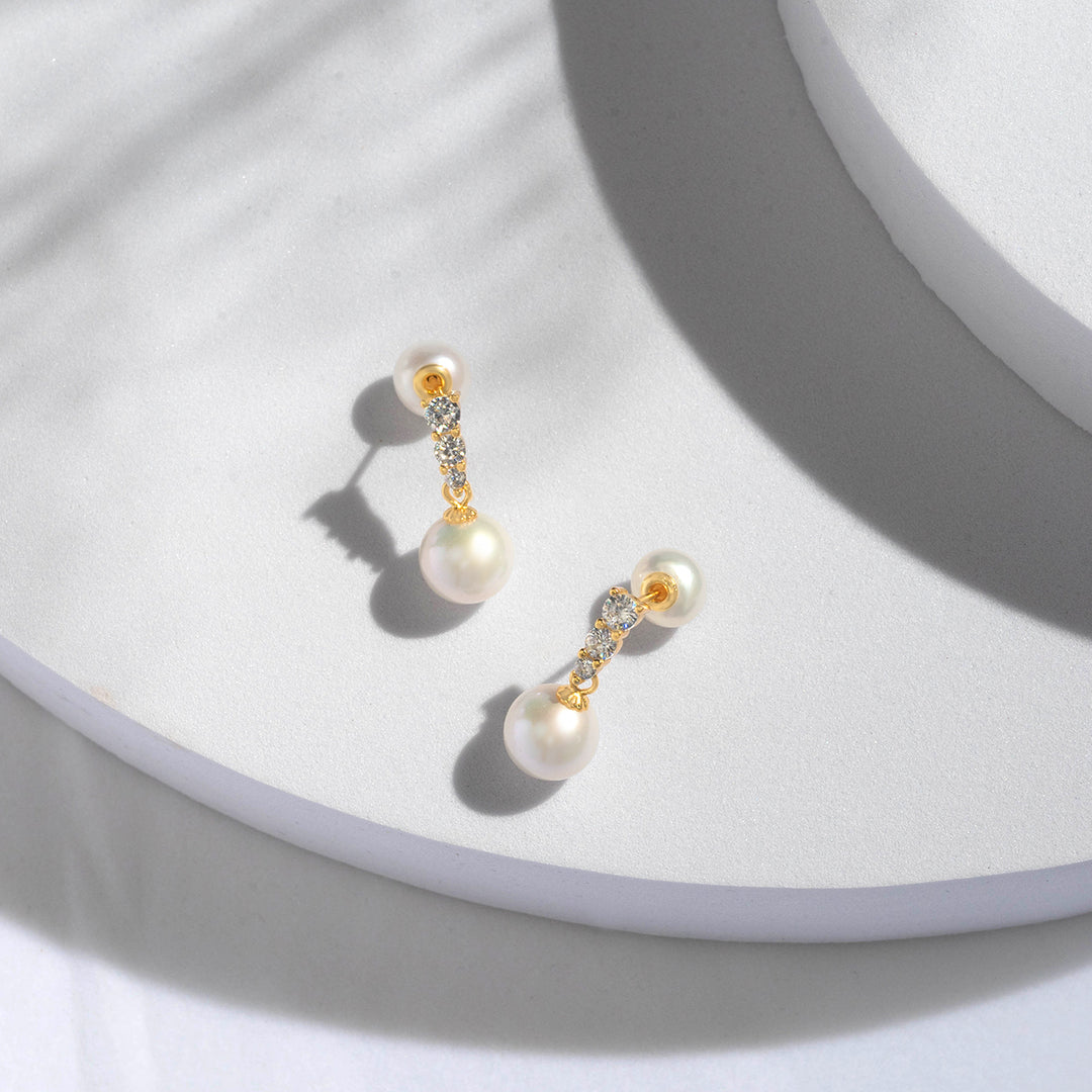 Elegant Freshwater Pearl Earrings WE00443 - PEARLY LUSTRE