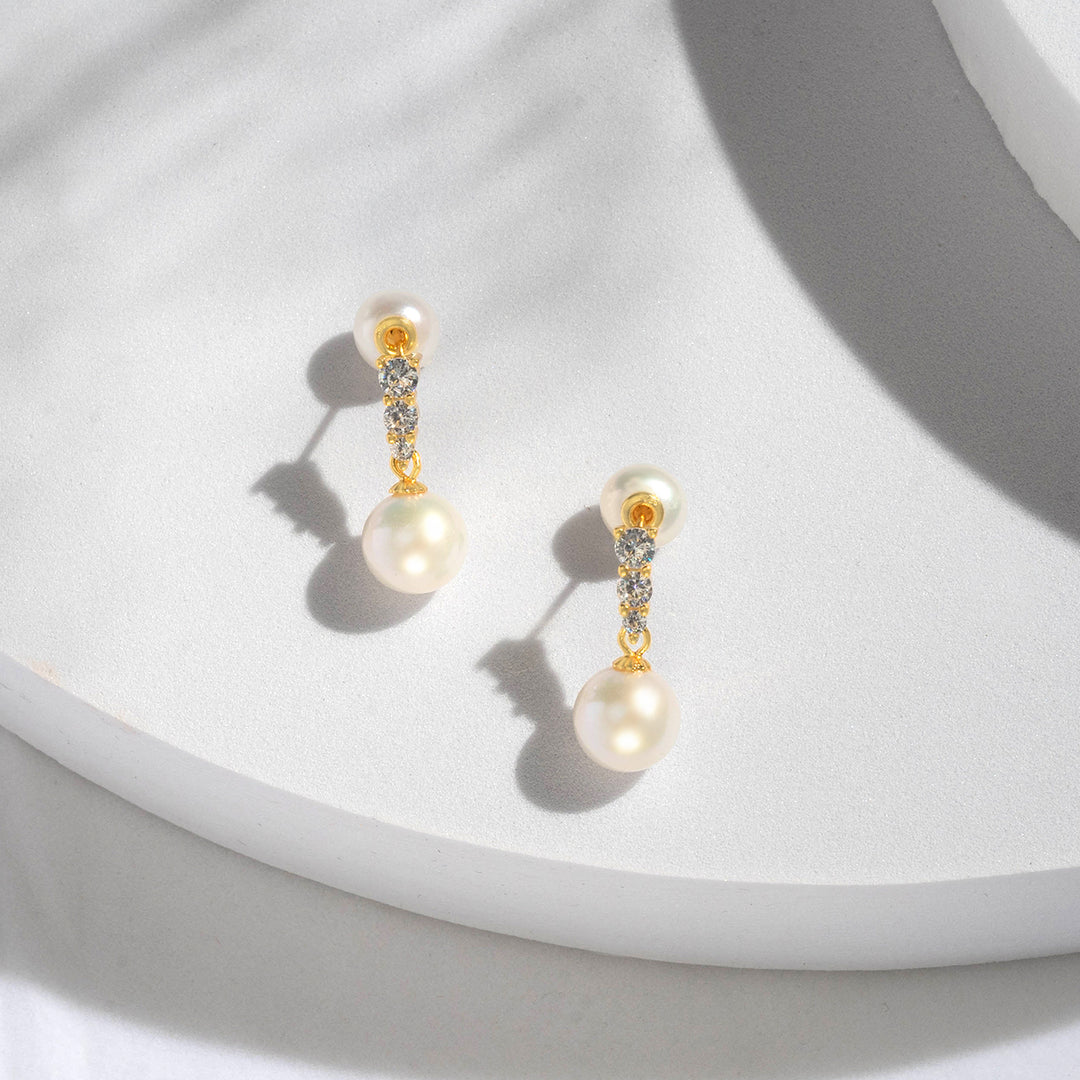 Elegant Freshwater Pearl Earrings WE00443 - PEARLY LUSTRE