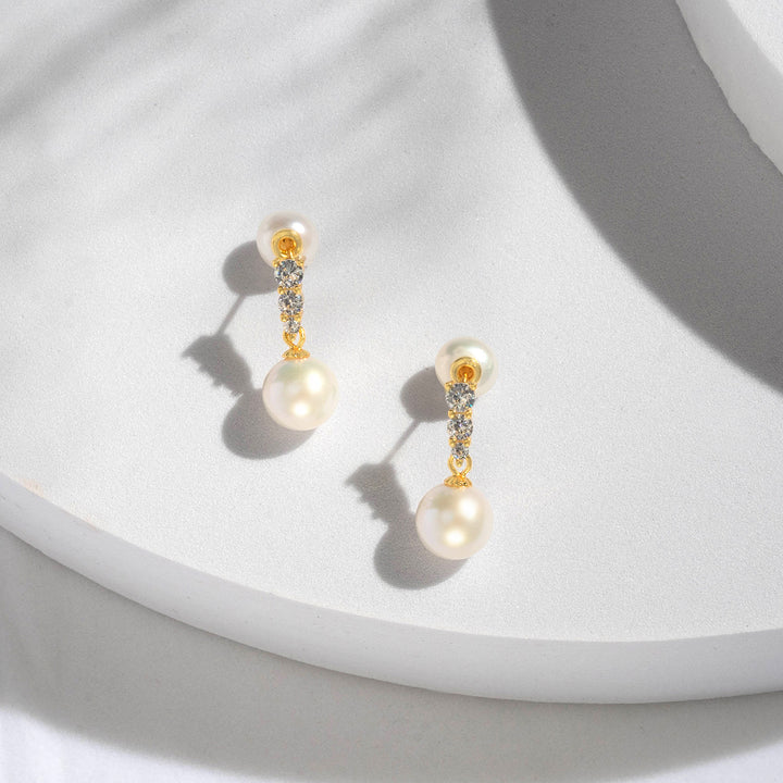 Elegant Freshwater Pearl Earrings WE00443 - PEARLY LUSTRE