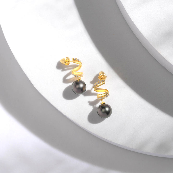 New Yorker Tahitian Pearl Earrings WE00462 - PEARLY LUSTRE