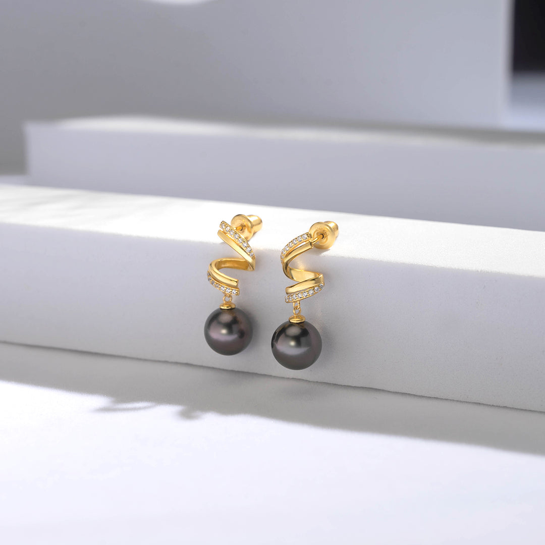 New Yorker Tahitian Pearl Earrings WE00462 - PEARLY LUSTRE