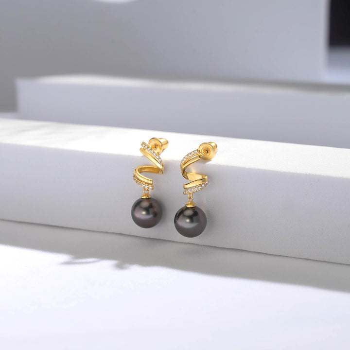New Yorker Tahitian Pearl Earrings WE00462 - PEARLY LUSTRE
