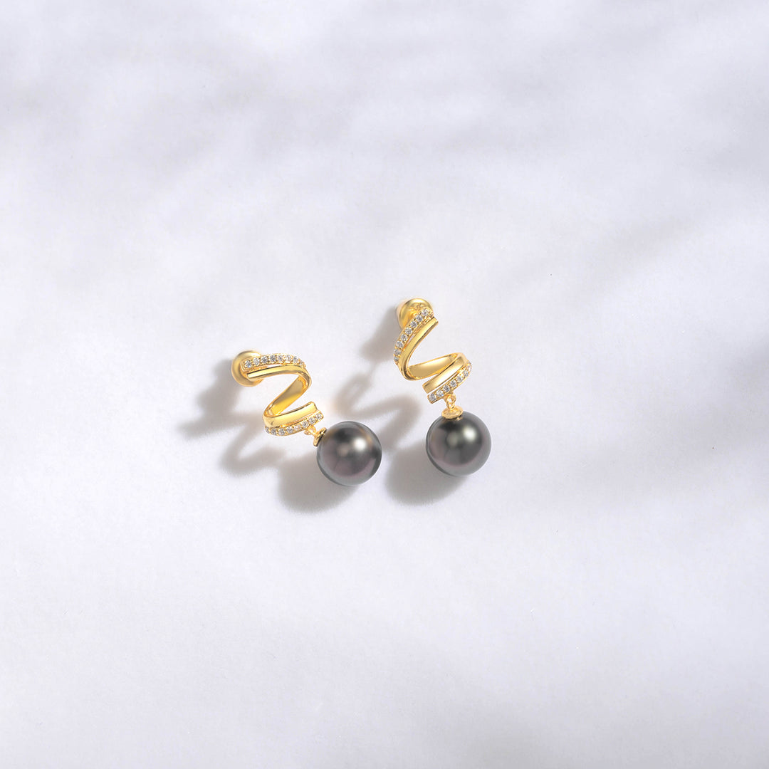 New Yorker Tahitian Pearl Earrings WE00462 - PEARLY LUSTRE