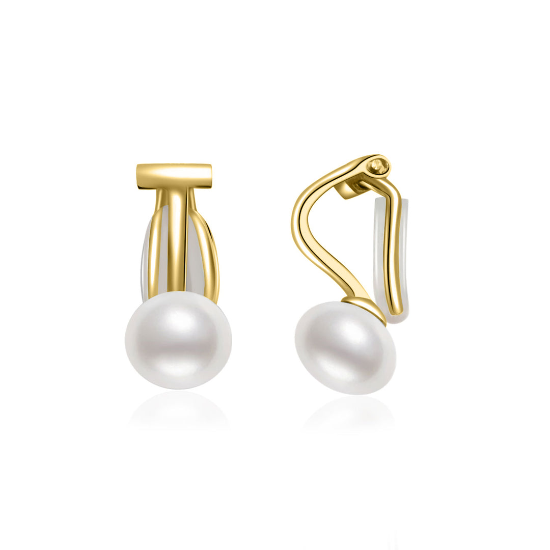Elegant Freshwater Pearl Clip-on Earrings WE00496 - PEARLY LUSTRE