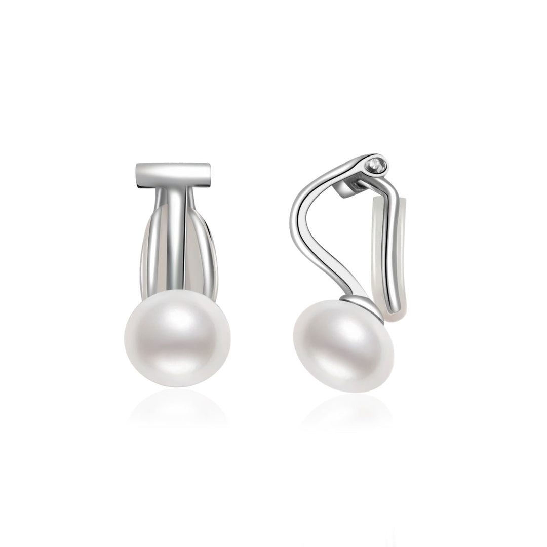Elegant Freshwater Pearl Clip on Earrings WE00497 - PEARLY LUSTRE