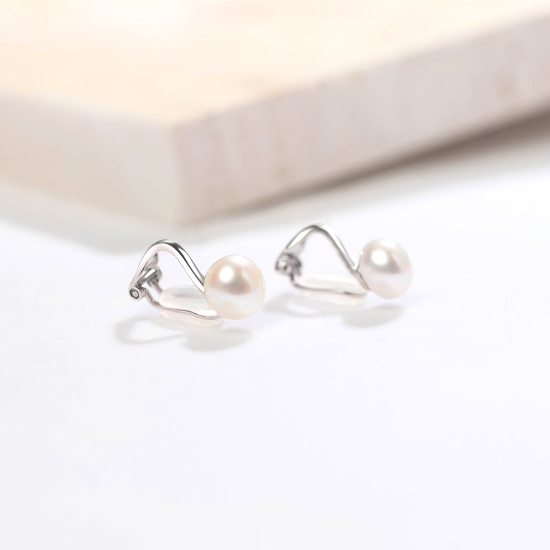 Elegant Freshwater Pearl Clip on Earrings WE00497 - PEARLY LUSTRE