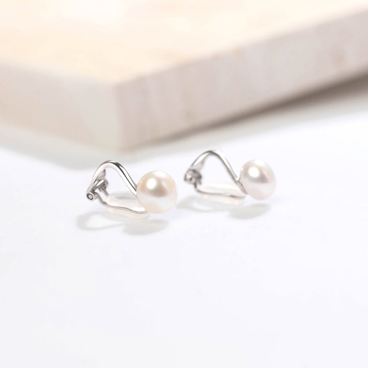 Elegant Freshwater Pearl Clip on Earrings WE00497 - PEARLY LUSTRE