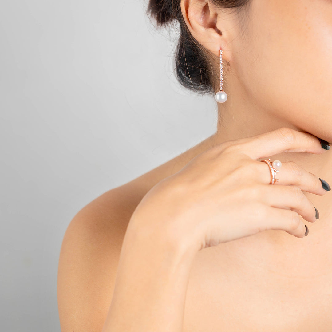 Elegant Freshwater Pearl Earrings WE00510 - PEARLY LUSTRE