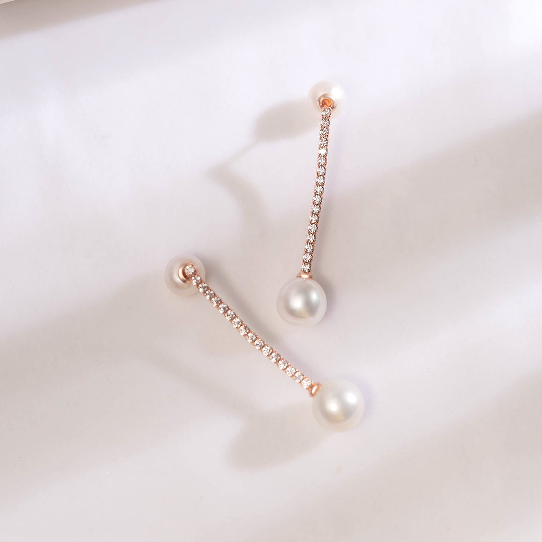 Elegant Freshwater Pearl Earrings WE00510 - PEARLY LUSTRE