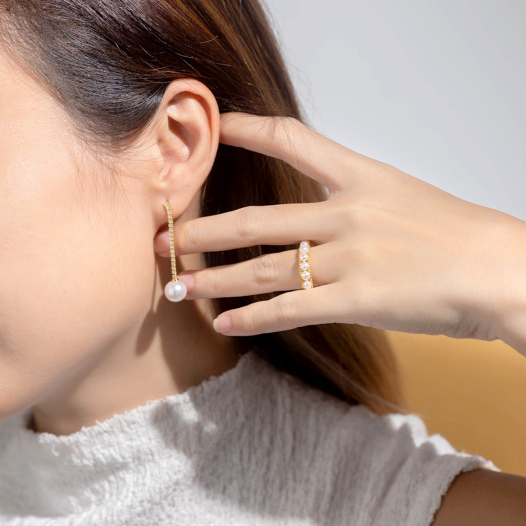 Elegant Freshwater Pearl Earrings WE00513 - PEARLY LUSTRE