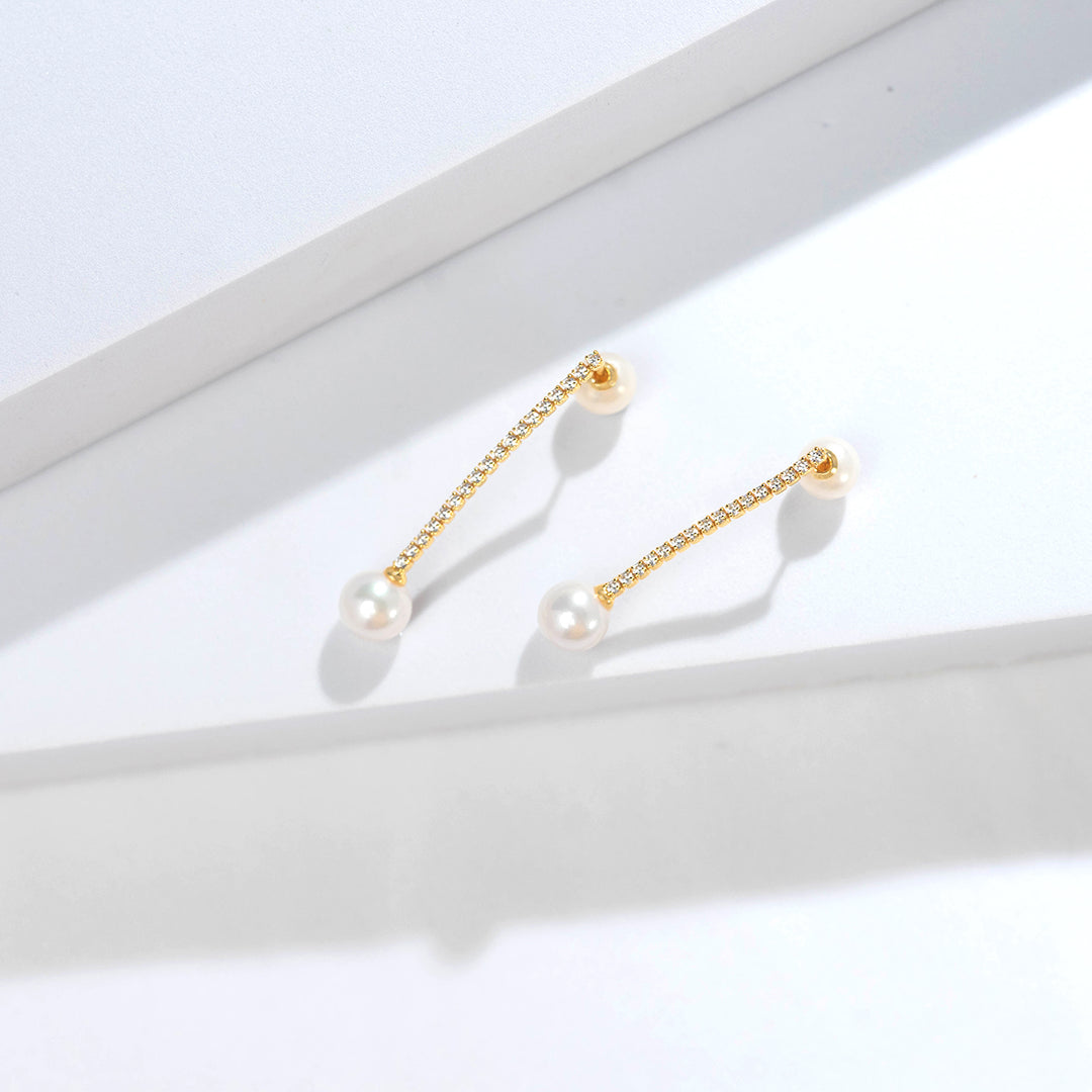 Elegant Freshwater Pearl Earrings WE00513 - PEARLY LUSTRE