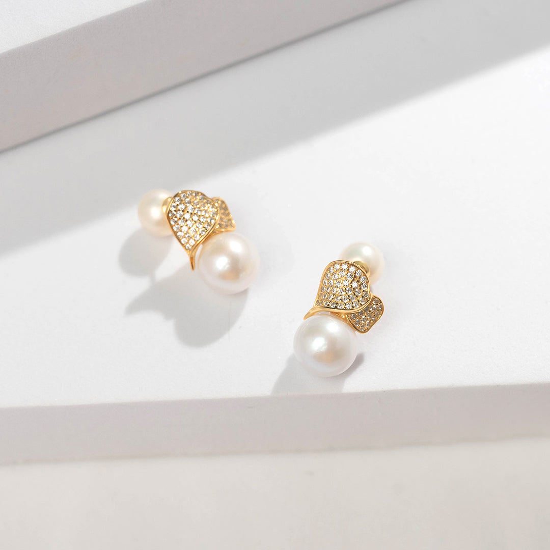 Elegant Freshwater Pearl Earrings WE00518 | GARDENS - PEARLY LUSTRE