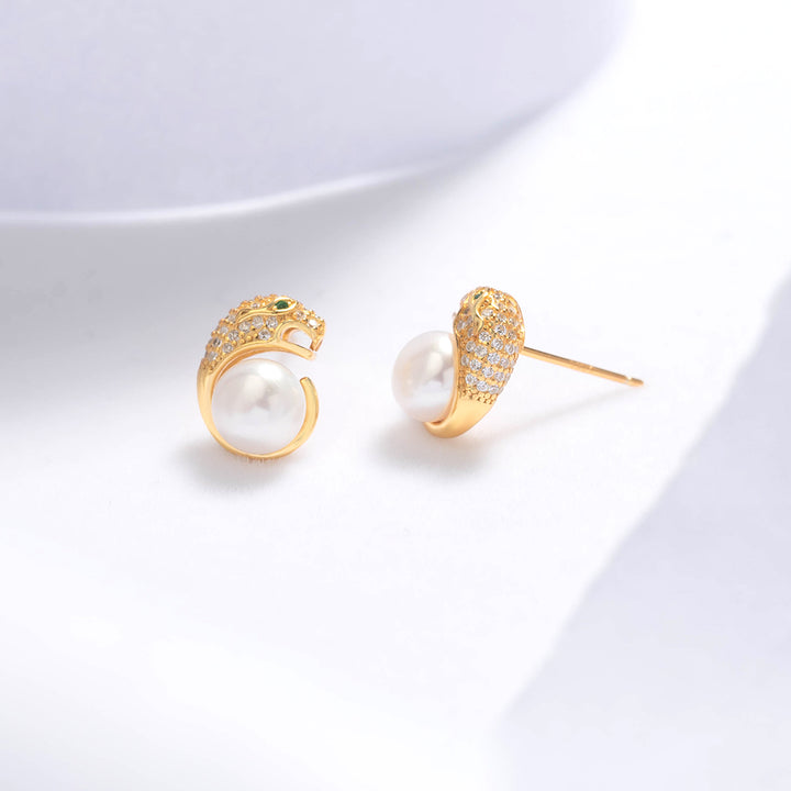 Leopard Freshwater Pearl Earrings WE00531 | RAINFOREST - PEARLY LUSTRE