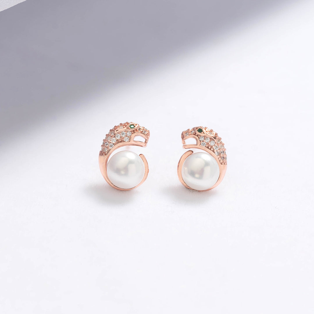Leopard Freshwater Pearl Earrings WE00532 | RAINFOREST - PEARLY LUSTRE