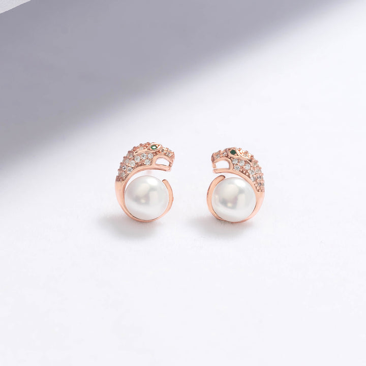 Leopard Freshwater Pearl Earrings WE00532 | RAINFOREST - PEARLY LUSTRE