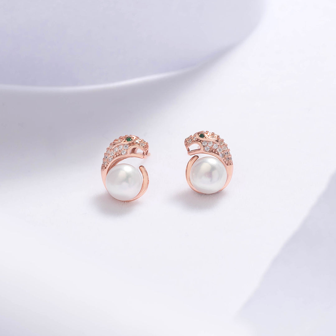 Leopard Freshwater Pearl Earrings WE00532 | RAINFOREST - PEARLY LUSTRE