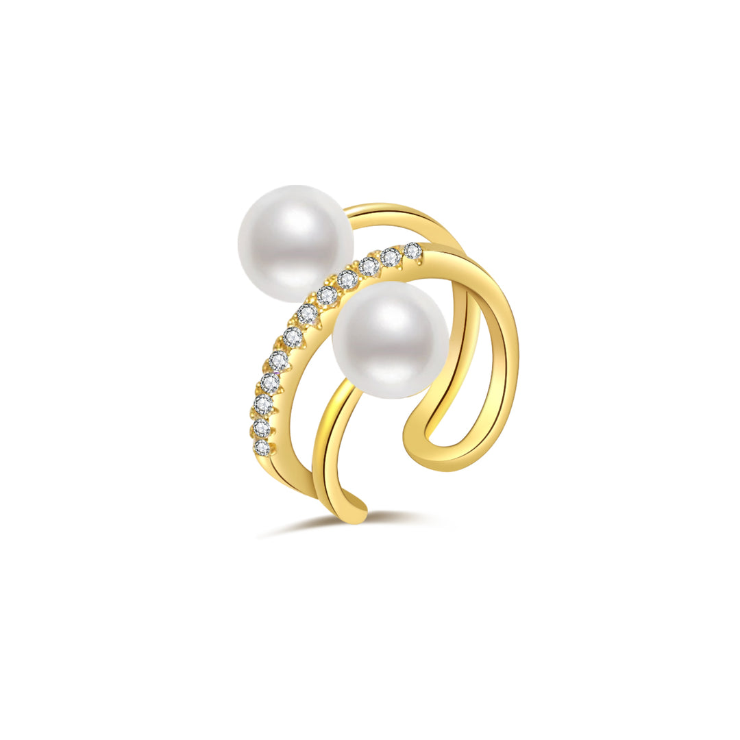 New Yorker Freshwater Pearl Earring Cuff WE00556 - PEARLY LUSTRE