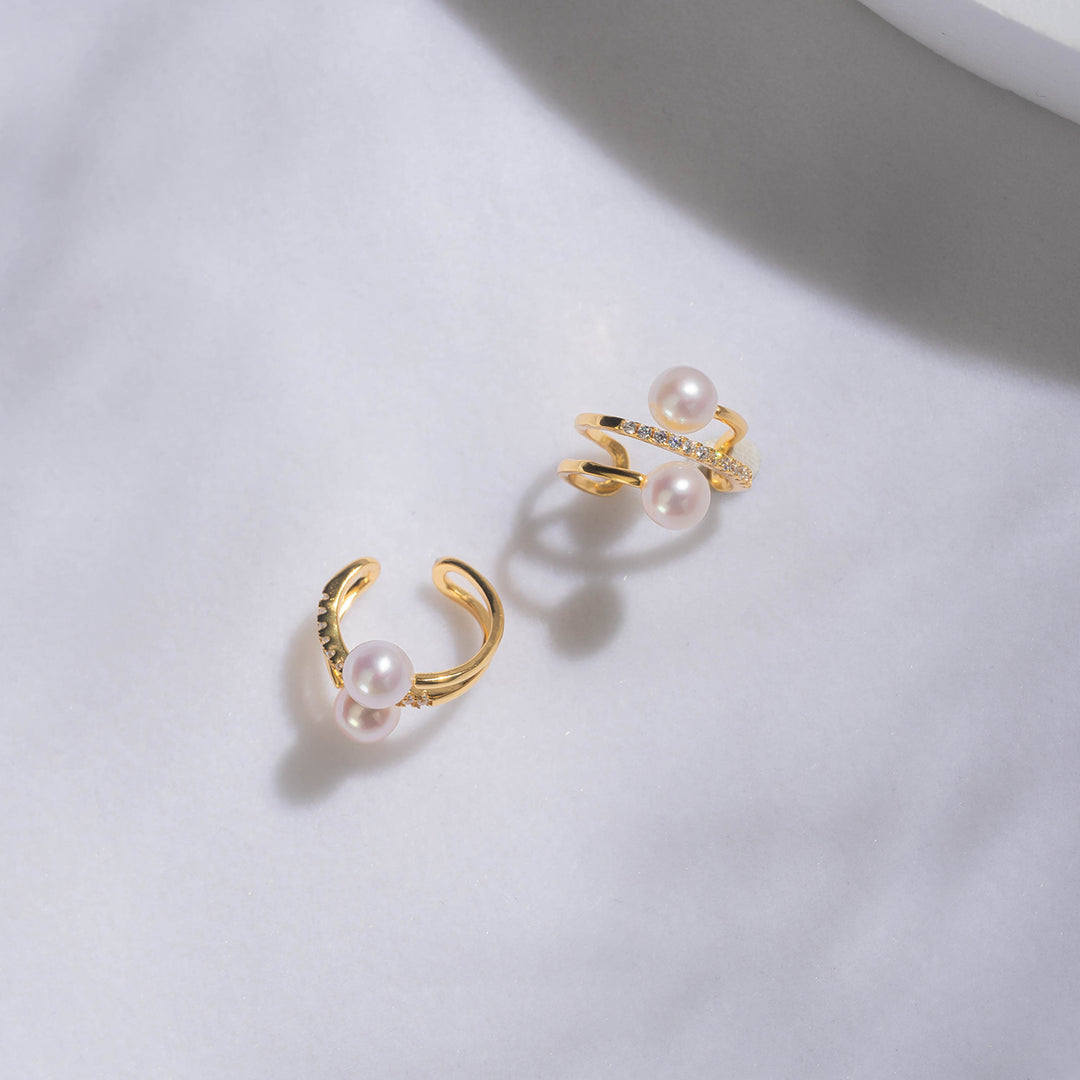 New Yorker Freshwater Pearl Earring Cuff WE00556 - PEARLY LUSTRE