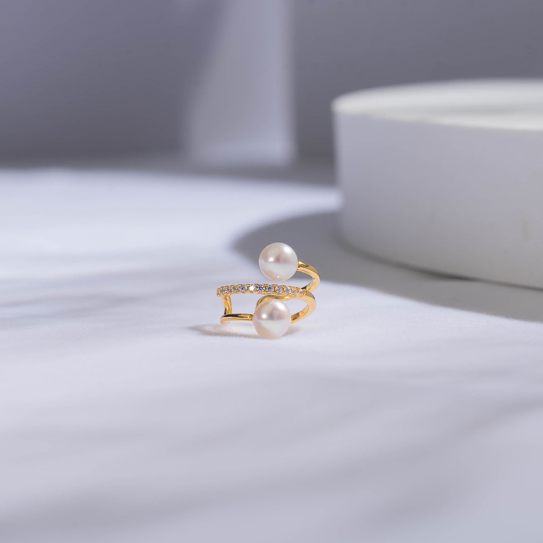 New Yorker Freshwater Pearl Earring Cuff WE00556 - PEARLY LUSTRE