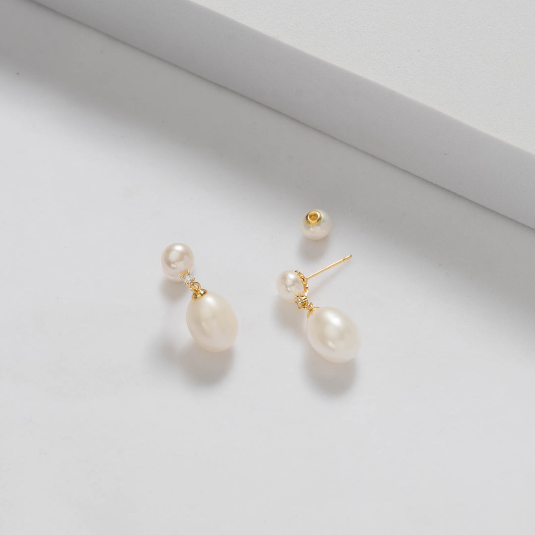 Elegant Freshwater Pearl Earrings WE00560 - PEARLY LUSTRE