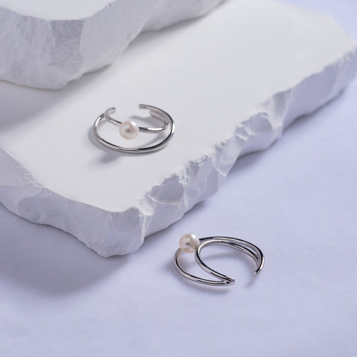 New Yorker Freshwater Pearl Earring Cuff WE00570 - PEARLY LUSTRE