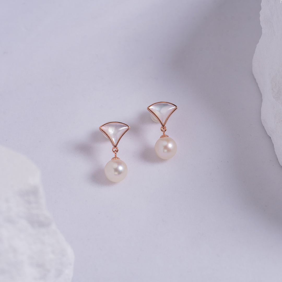 Elegant Freshwater Pearl Earrings WE00574 - PEARLY LUSTRE