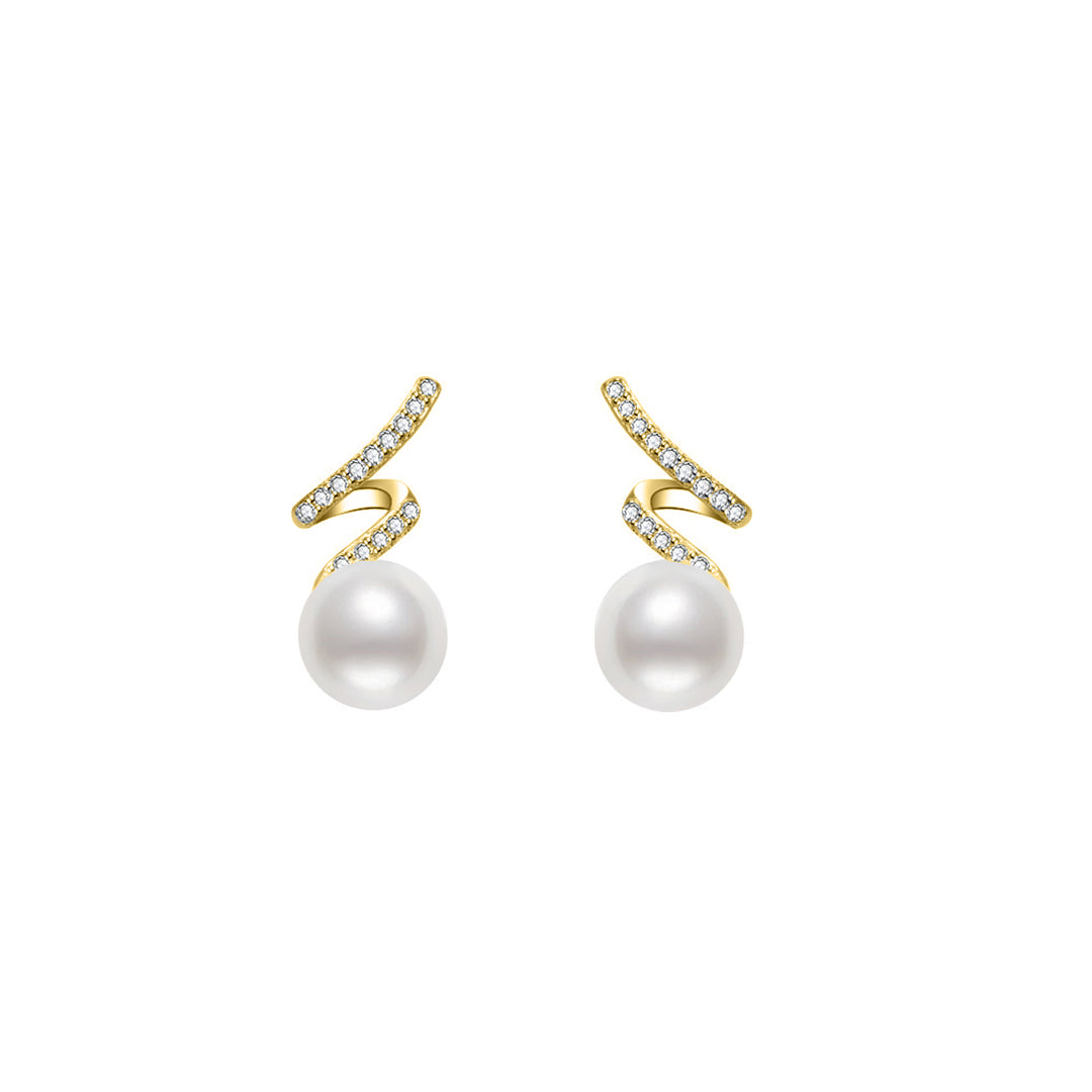 Elegant Freshwater Pearl Earrings WE00576 | S Collection - PEARLY LUSTRE