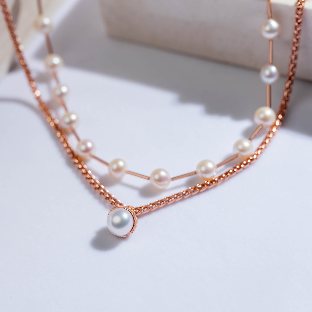 Asian Civilisations Museum Freshwater Pearl Necklace WN00218 | New Yorker Collection - PEARLY LUSTRE