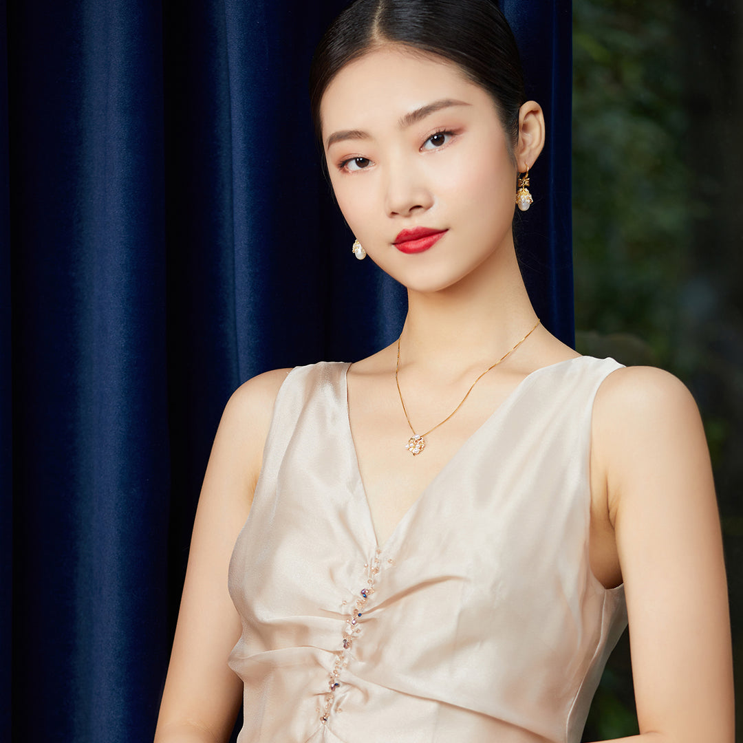 Elegant Freshwater Pearl Earrings WE00233 - PEARLY LUSTRE