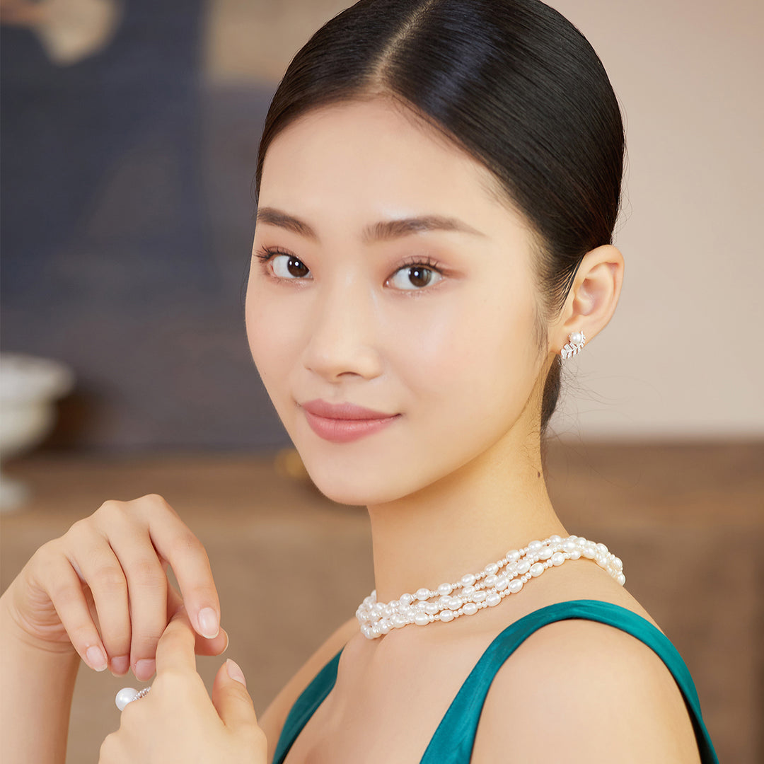 New Yorker Freshwater Pearl Necklace WN00288 - PEARLY LUSTRE