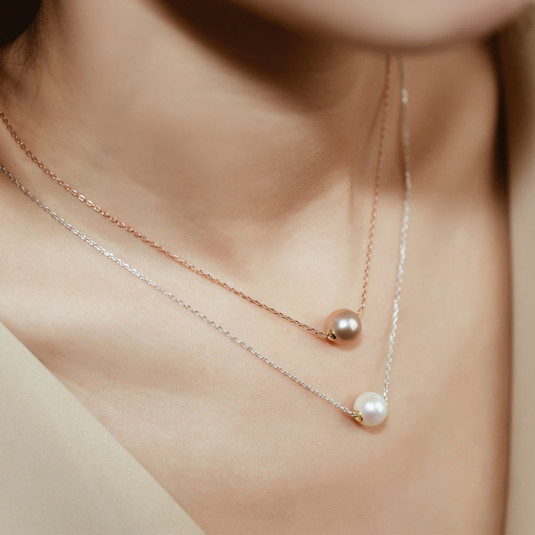 Sterling Silver Interchangeable Necklace WN00465 | Possibilities - PEARLY LUSTRE