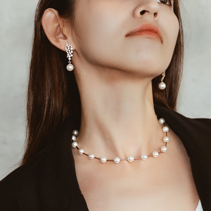 Asian Civilisations Museum Freshwater Pearl Necklace WN00395 | New Yorker Collection - PEARLY LUSTRE