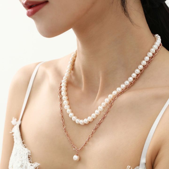 New Yorker Freshwater Pearl Necklace WN00377 - PEARLY LUSTRE