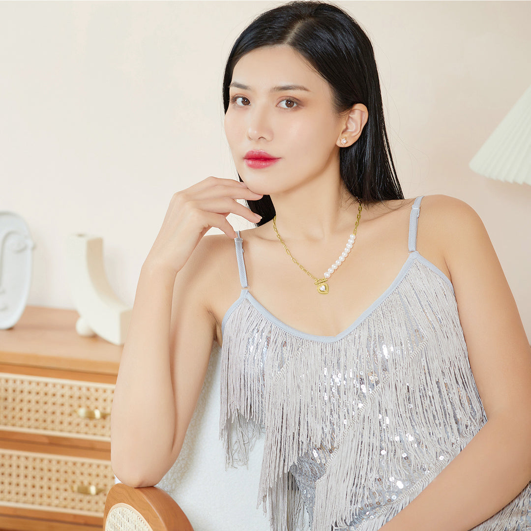 New Yorker Freshwater Pearl Necklace WN00390 - PEARLY LUSTRE