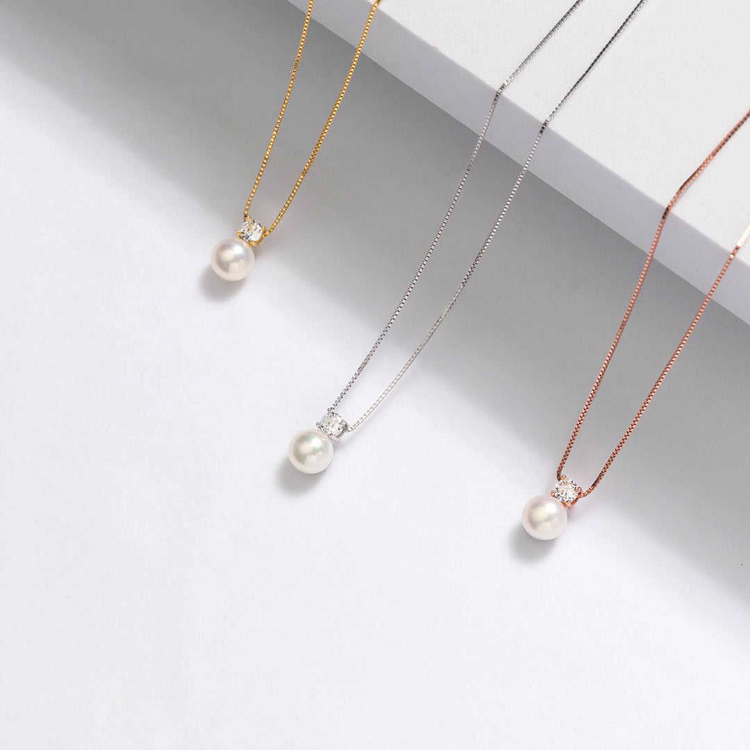Elegant Freshwater Semi Round Pearl Necklace WN00482 - PEARLY LUSTRE