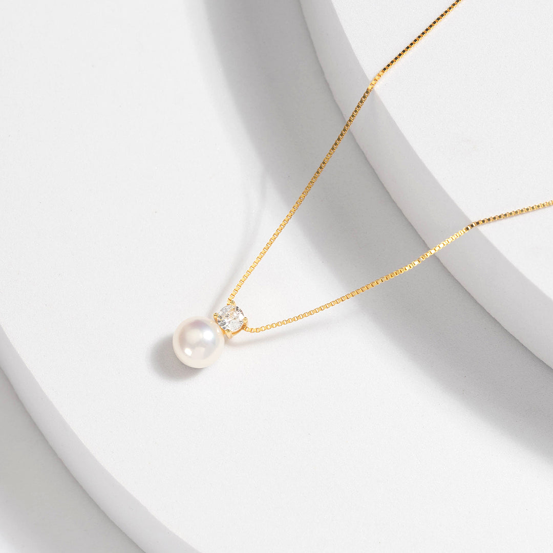 Elegant Freshwater Semi Round Pearl Necklace WN00482 - PEARLY LUSTRE