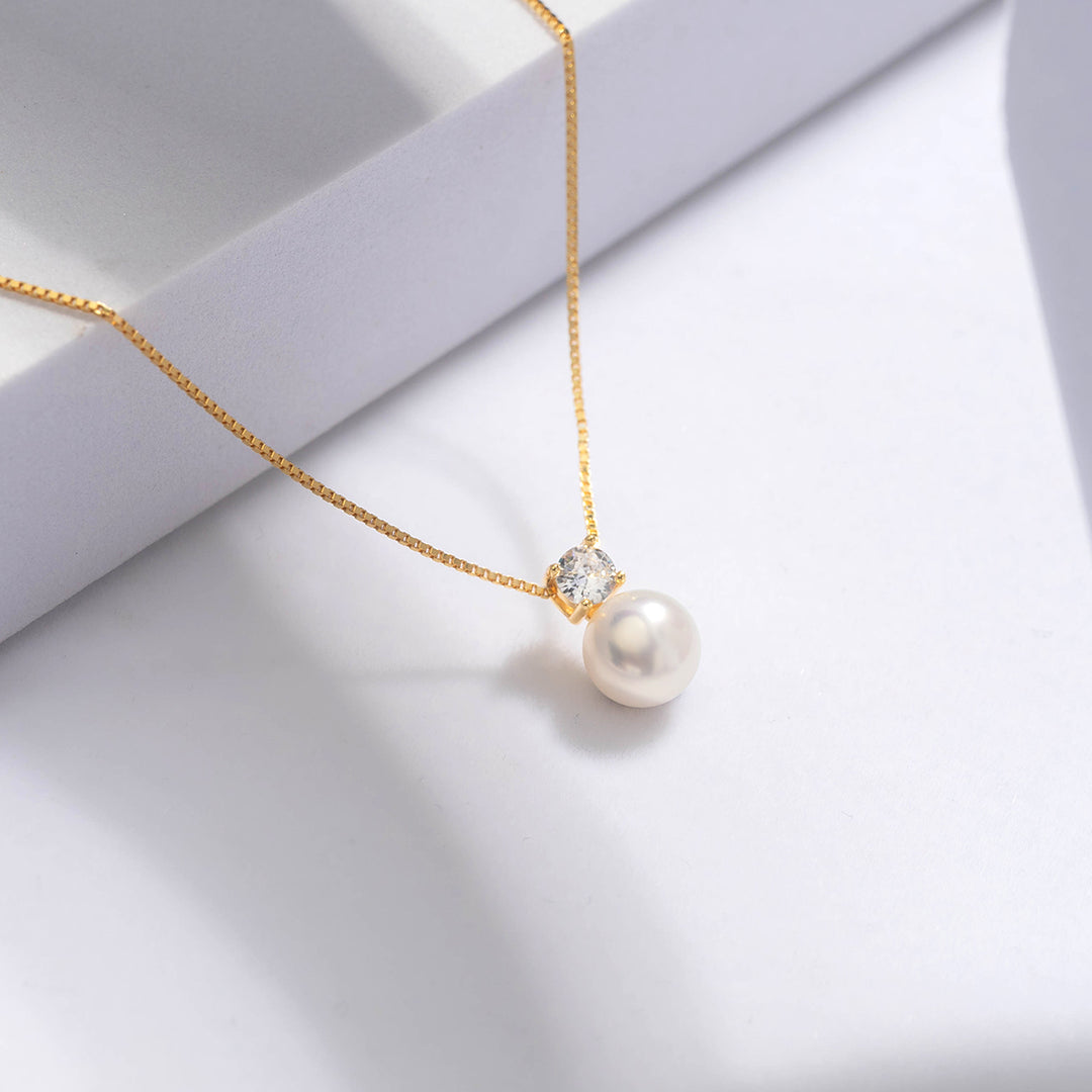 Elegant Freshwater Semi Round Pearl Necklace WN00482 - PEARLY LUSTRE