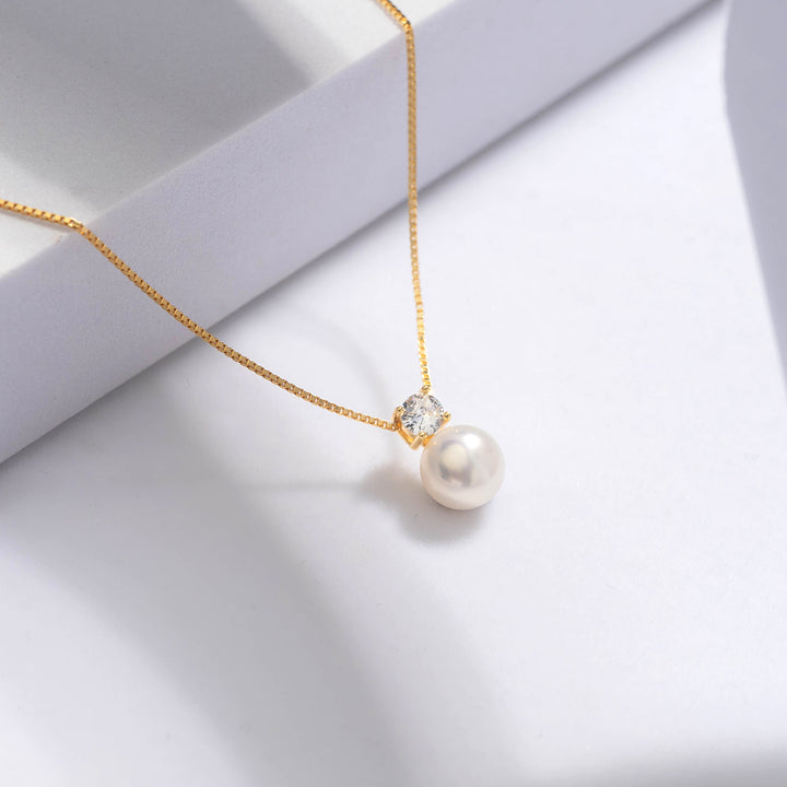Elegant Freshwater Semi Round Pearl Necklace WN00482 - PEARLY LUSTRE