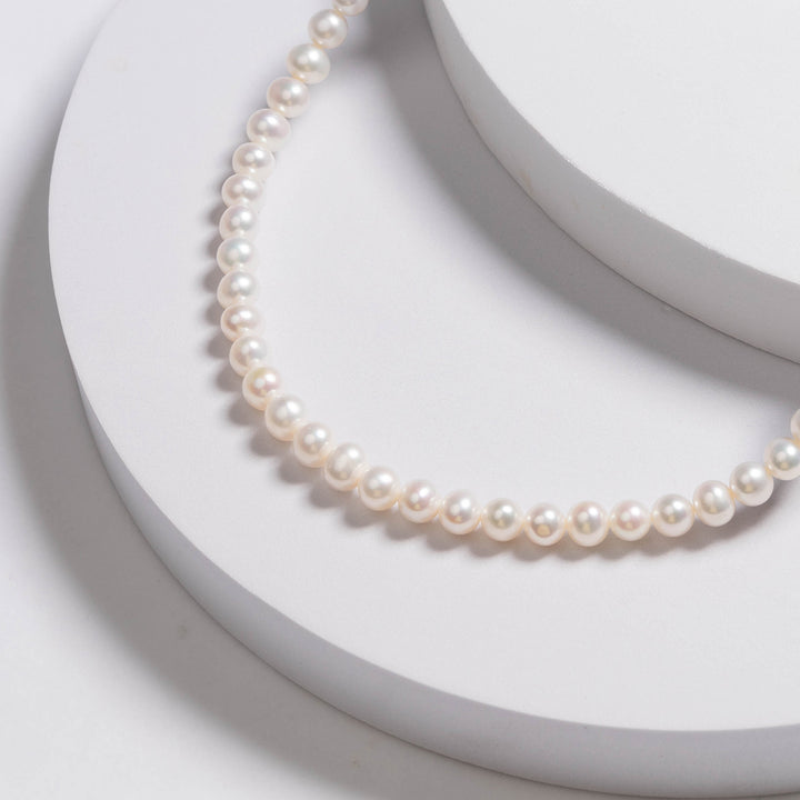Top Lustre White Freshwater Pearl Necklace WN00192 - PEARLY LUSTRE