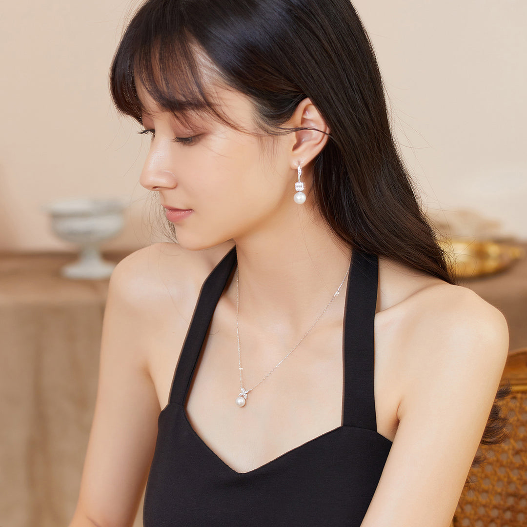 Elegant Freshwater Pearl Earrings WE00266 - PEARLY LUSTRE