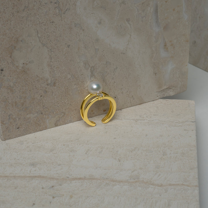 New Yorker Freshwater Pearl Ring WR00061 - PEARLY LUSTRE