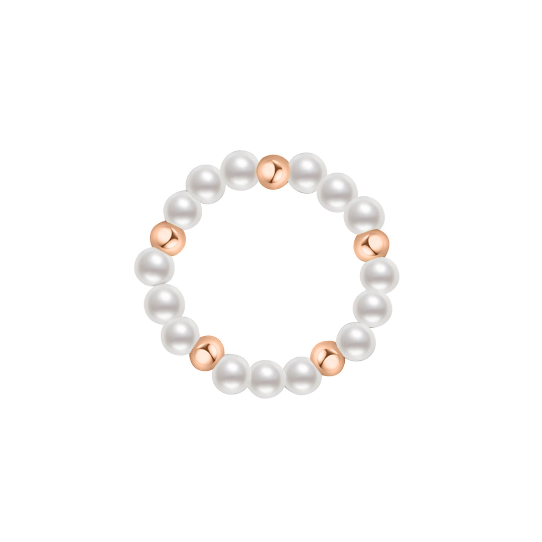 New Yorker Freshwater Pearl Duo Ring WR00103 | Mix&Match - PEARLY LUSTRE