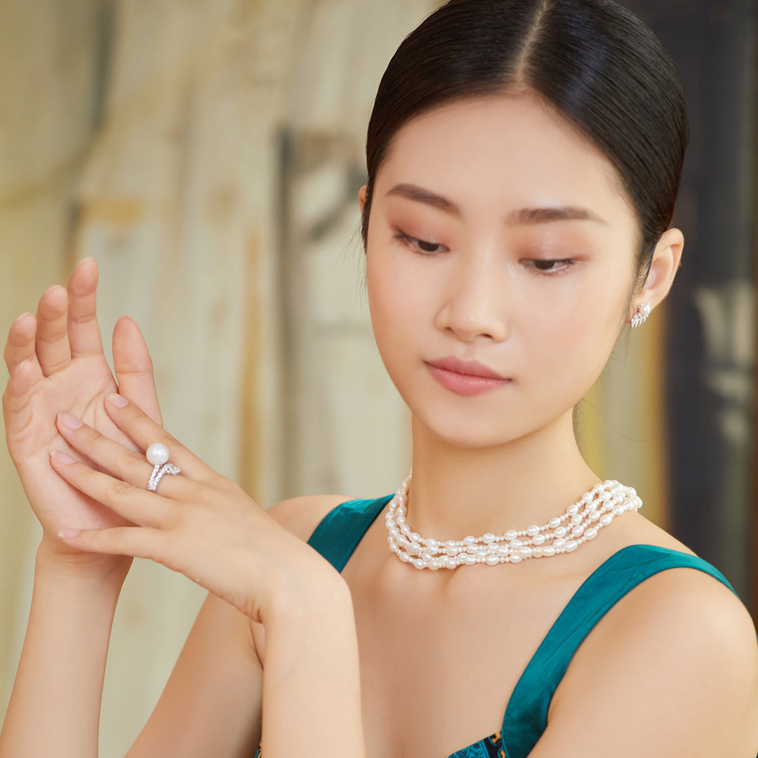 New Yorker Freshwater Pearl Necklace WN00288 - PEARLY LUSTRE