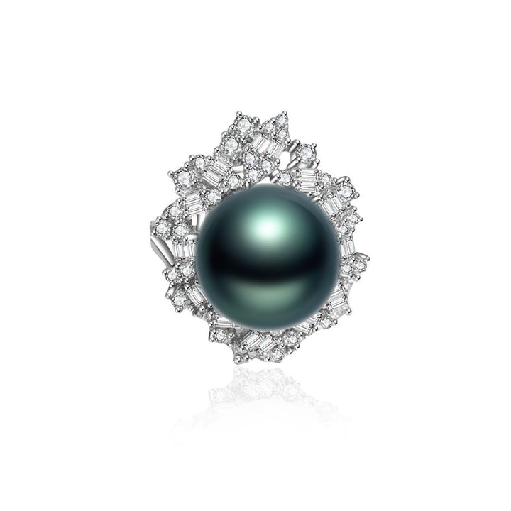 Elegant Tahitian Saltwater Pearl Ring WR00116 - PEARLY LUSTRE