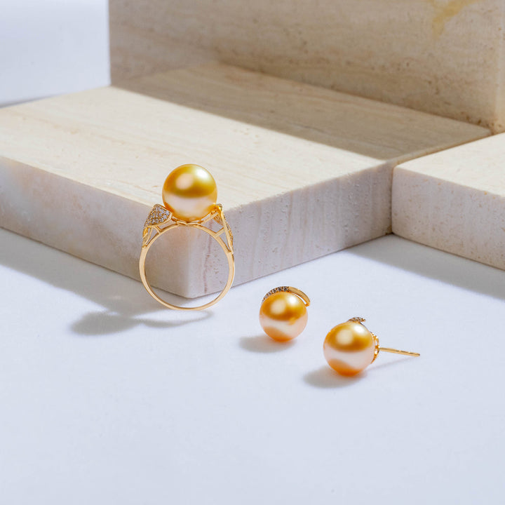 18K Gold South Sea Golden Pearl Ring KR00014 - PEARLY LUSTRE